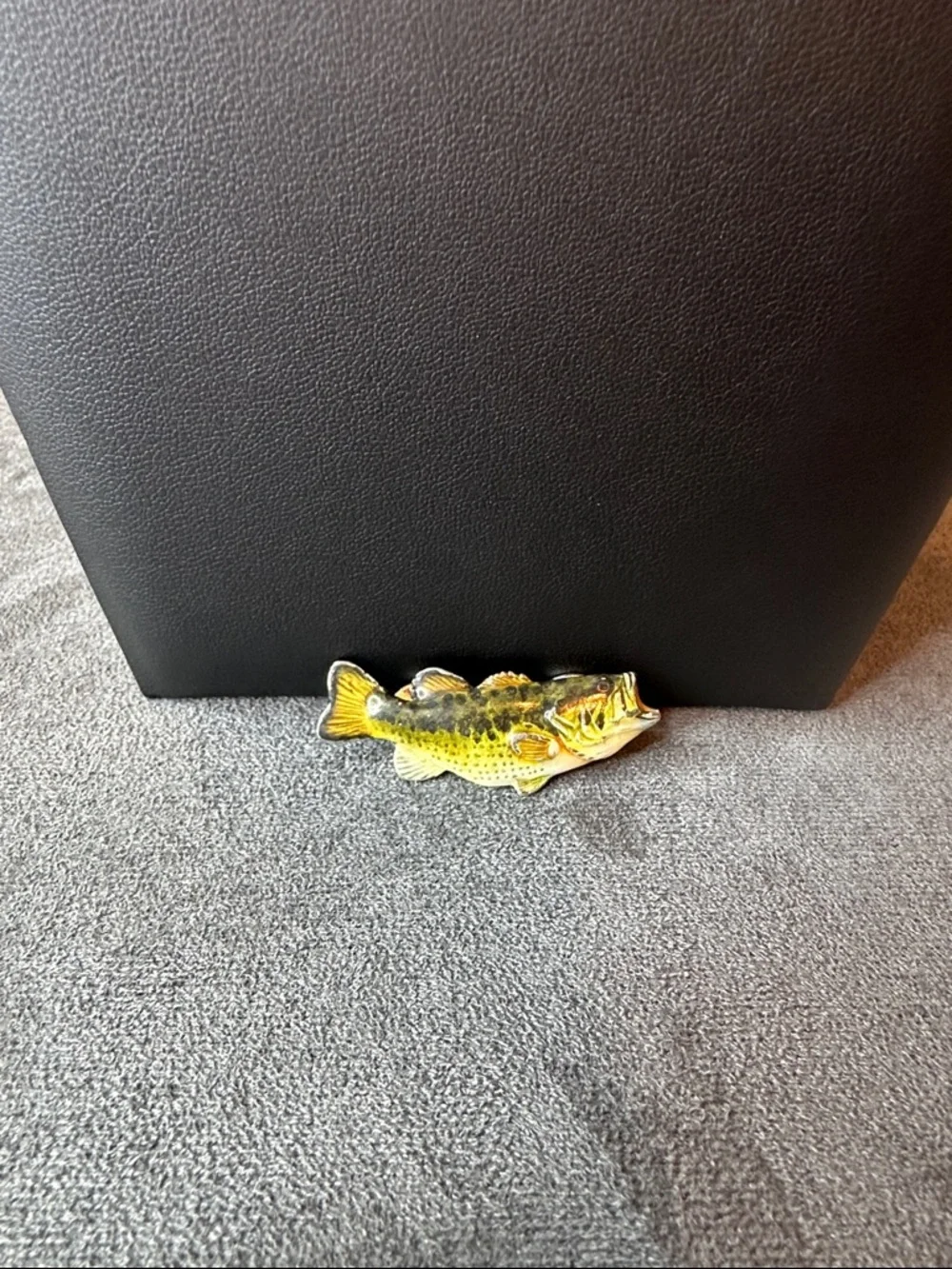 Yellow Green Largemouth Bass Fish Ornament for Aquariums and Pet Displays